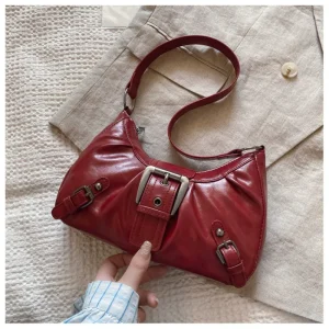 Large-capacity pleated armpit bag for women 2025 new retro commuter temperament motorcycle old style shoulder bag
